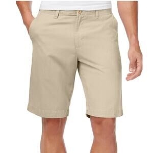 Tommy Bahama Cream Chino Shorts Mens Size 38 Mid Rise Flat Front Preppy Casual
